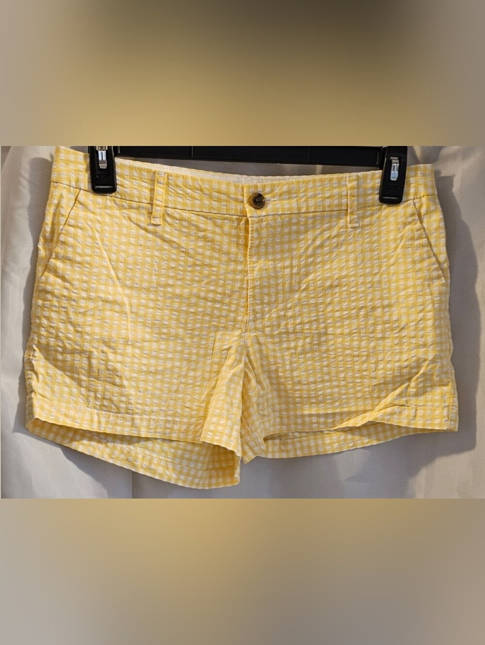 Old Navy Yellow Gingham Chino Shorts